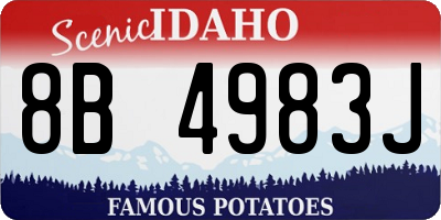 ID license plate 8B4983J