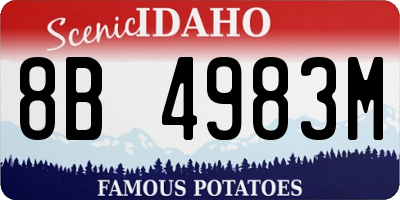 ID license plate 8B4983M