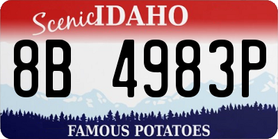 ID license plate 8B4983P