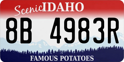 ID license plate 8B4983R