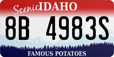 ID license plate 8B4983S