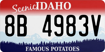 ID license plate 8B4983V