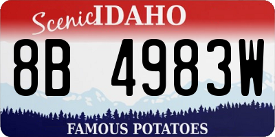 ID license plate 8B4983W