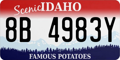 ID license plate 8B4983Y