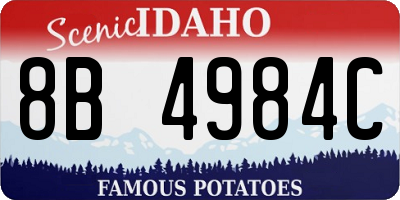 ID license plate 8B4984C