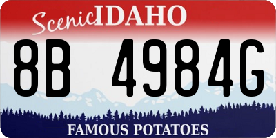 ID license plate 8B4984G