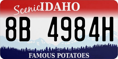 ID license plate 8B4984H