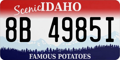 ID license plate 8B4985I