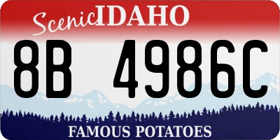 ID license plate 8B4986C