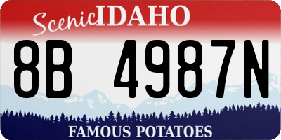 ID license plate 8B4987N