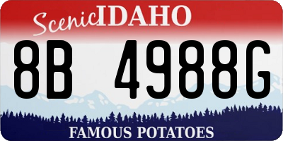 ID license plate 8B4988G