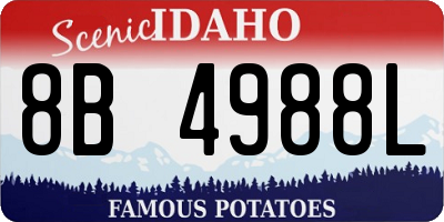 ID license plate 8B4988L