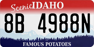 ID license plate 8B4988N