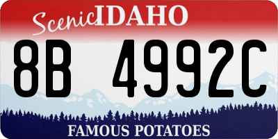 ID license plate 8B4992C