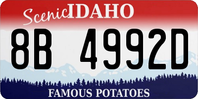 ID license plate 8B4992D