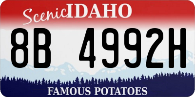 ID license plate 8B4992H