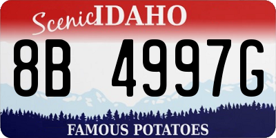ID license plate 8B4997G