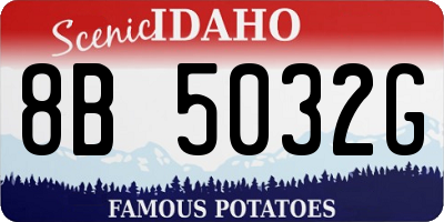 ID license plate 8B5032G