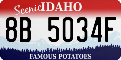 ID license plate 8B5034F