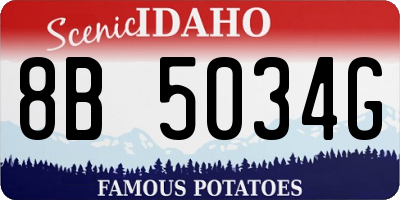 ID license plate 8B5034G