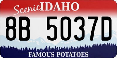 ID license plate 8B5037D