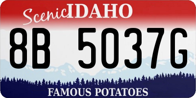 ID license plate 8B5037G