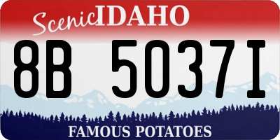 ID license plate 8B5037I