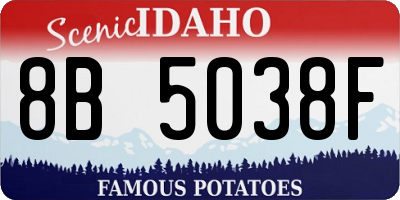 ID license plate 8B5038F