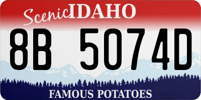 ID license plate 8B5074D