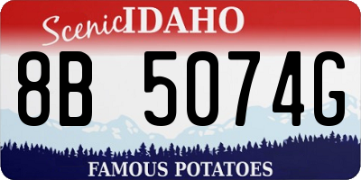 ID license plate 8B5074G