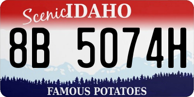 ID license plate 8B5074H