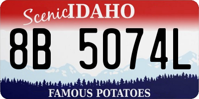 ID license plate 8B5074L