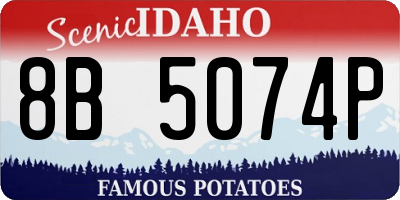ID license plate 8B5074P