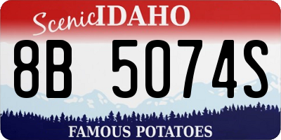 ID license plate 8B5074S