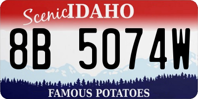 ID license plate 8B5074W