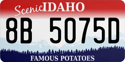 ID license plate 8B5075D