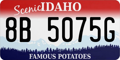ID license plate 8B5075G
