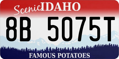 ID license plate 8B5075T