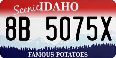 ID license plate 8B5075X
