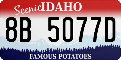 ID license plate 8B5077D