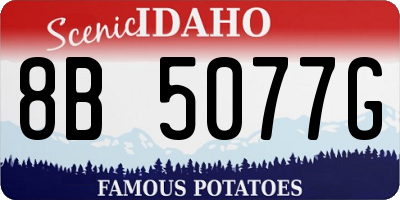 ID license plate 8B5077G