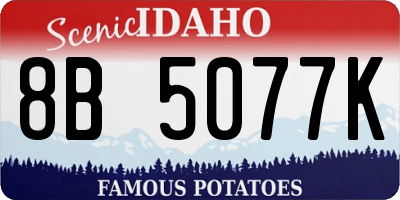 ID license plate 8B5077K