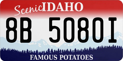 ID license plate 8B5080I