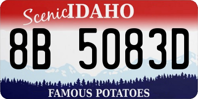 ID license plate 8B5083D
