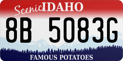 ID license plate 8B5083G