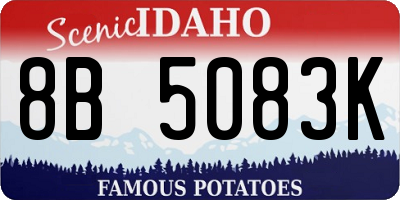 ID license plate 8B5083K