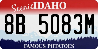 ID license plate 8B5083M