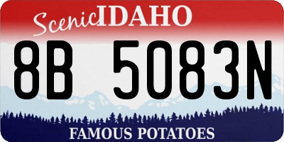 ID license plate 8B5083N