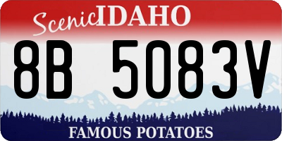 ID license plate 8B5083V