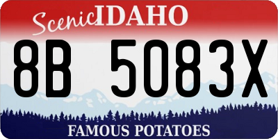 ID license plate 8B5083X